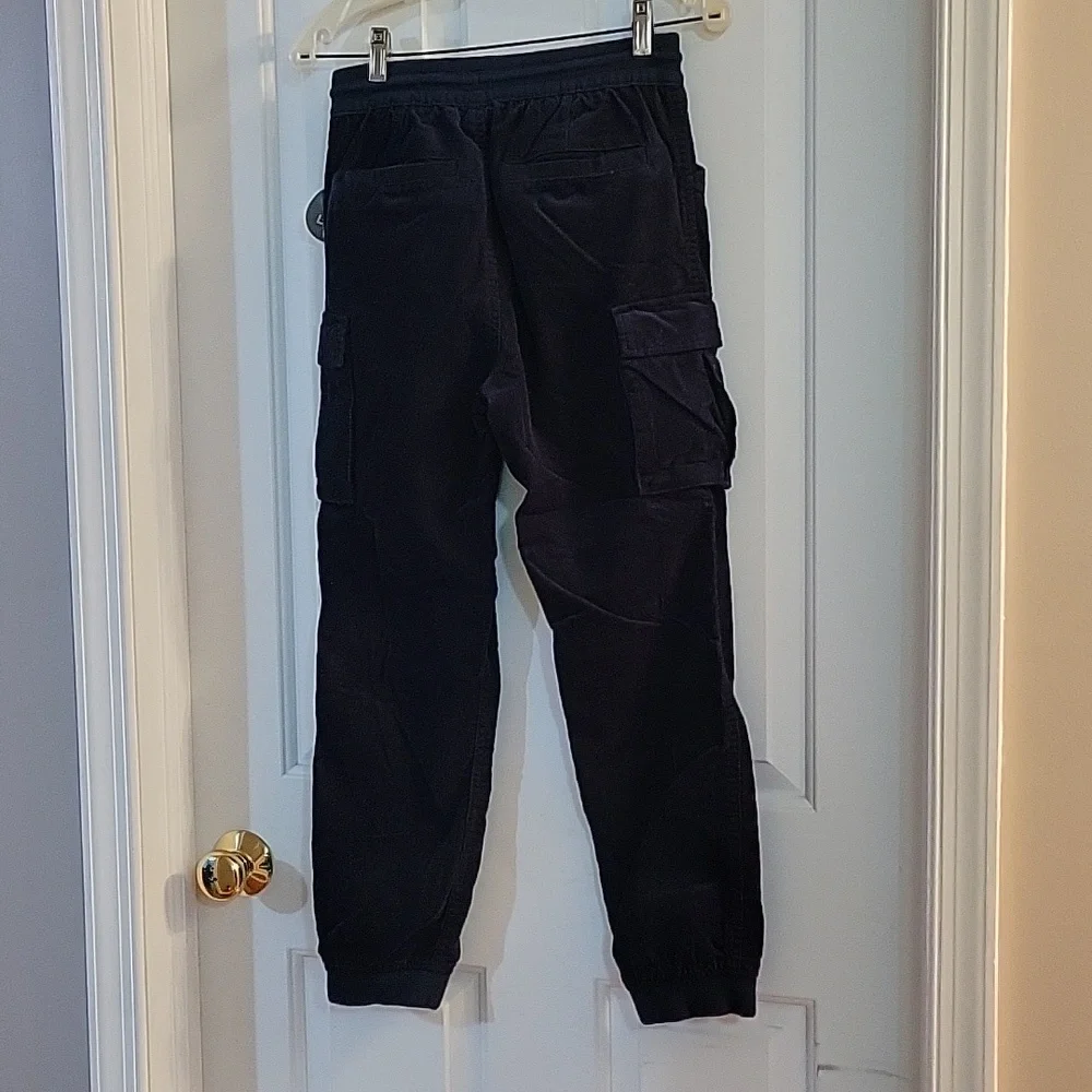 Gap boys navy elastic waist corduroy cargo lined joggers  xxl